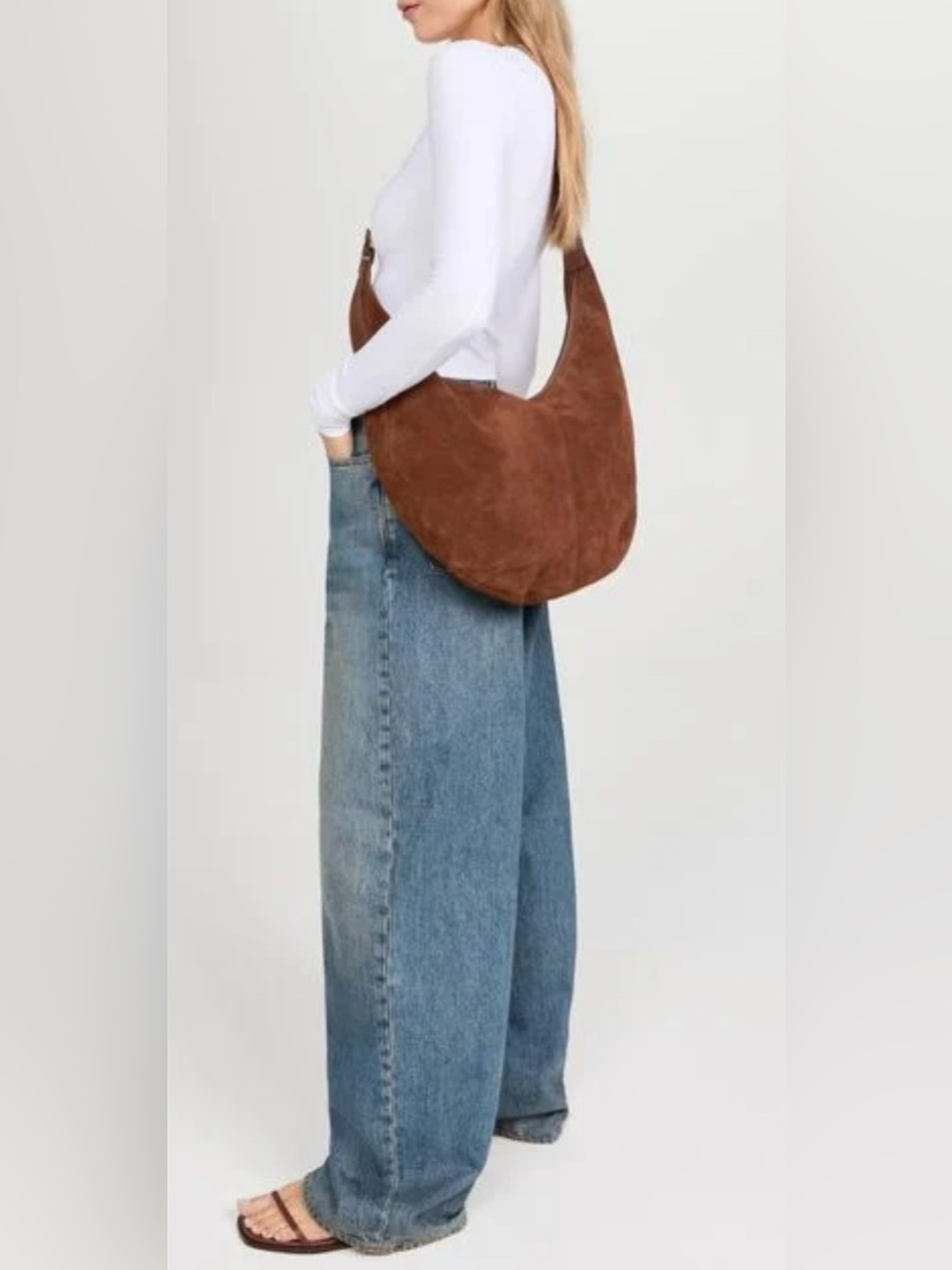 Madewell  Suede Essentials Slouch Hobo Bag NEW - Picture 3 of 16